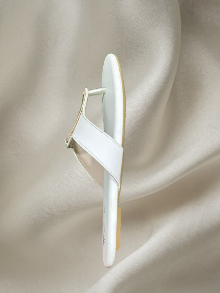 Elegant Leather Women’s Sandals – Chic Slip-On Flats with Gold Accent | Comfortable Designer Summer Footwear