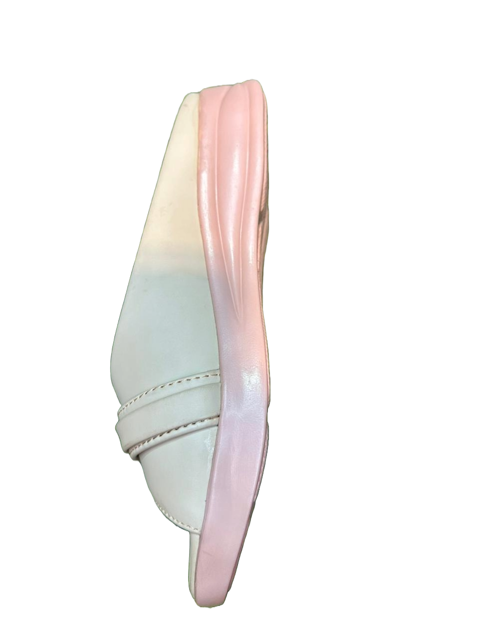 Women’s White Slide Sandals with Rhinestone Buckle – Elegant Comfortable Slip-On Shoes